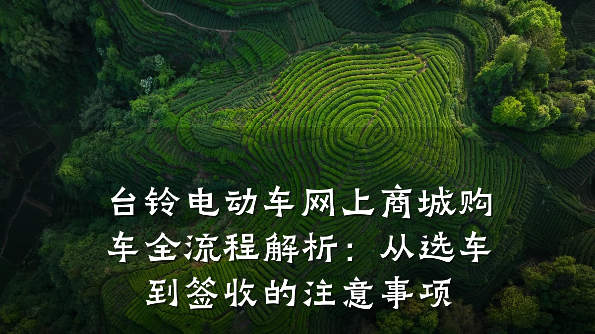 台铃电动车网上商城购车全流程解析：从选车到签收的注意事项