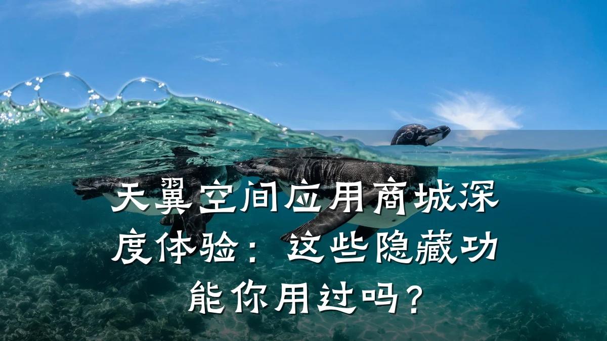 天翼空间应用商城深度体验：这些隐藏功能你用过吗？