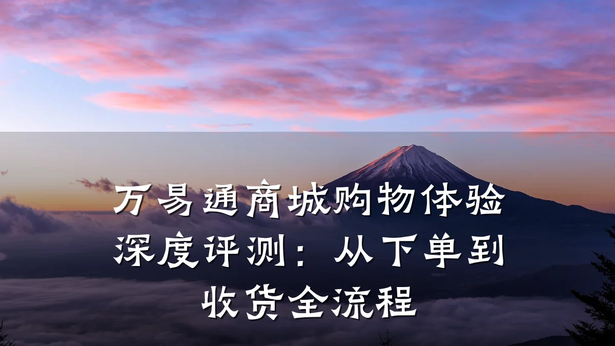 万易通商城购物体验深度评测：从下单到收货全流程