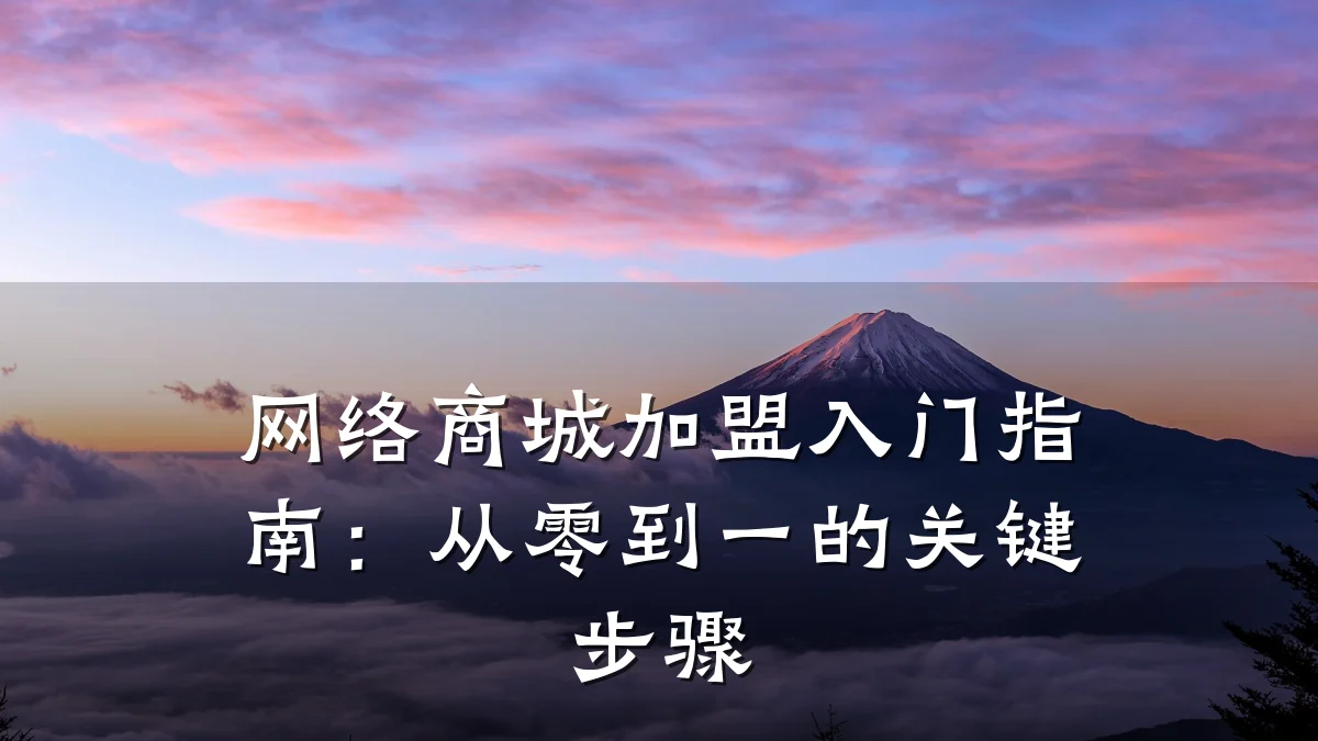 网络商城加盟入门指南:从零到一的关键步骤
