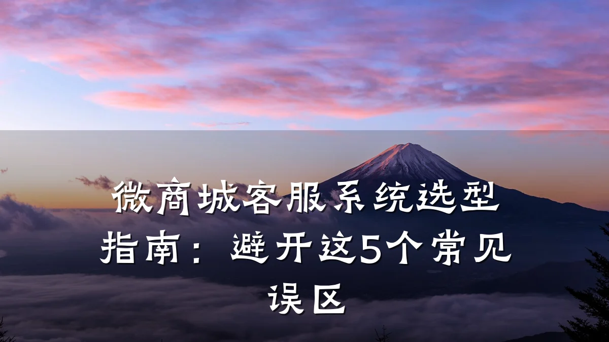 微商城客服系统选型指南：避开这5个常见误区