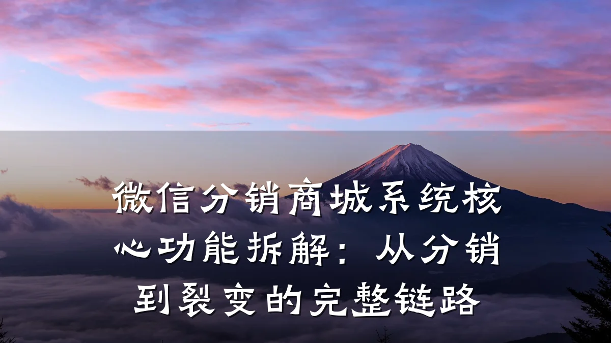 微信分销商城系统核心功能拆解:从分销到裂变的完整链路