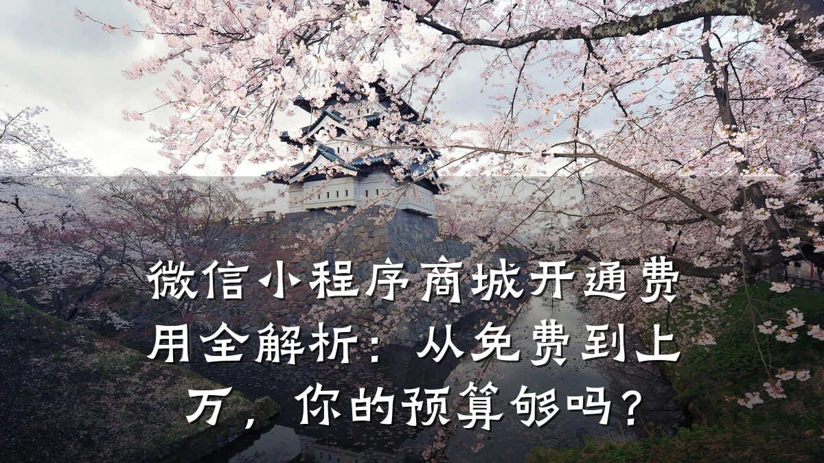 微信小程序商城开通费用全解析：从免费到上万，你的预算够吗？