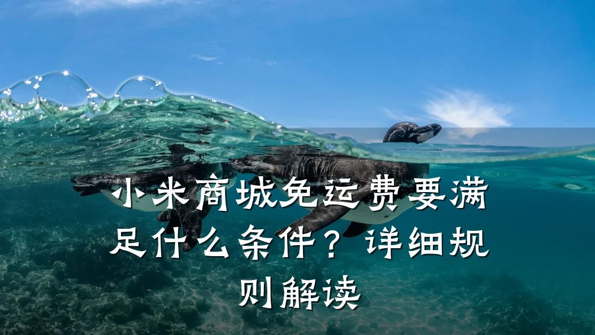 小米商城免运费要满足什么条件？详细规则解读