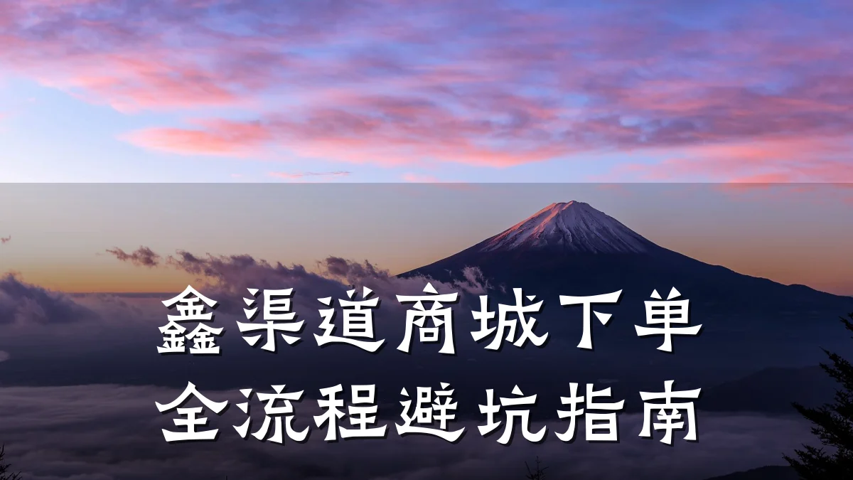 鑫渠道商城下单全流程避坑指南