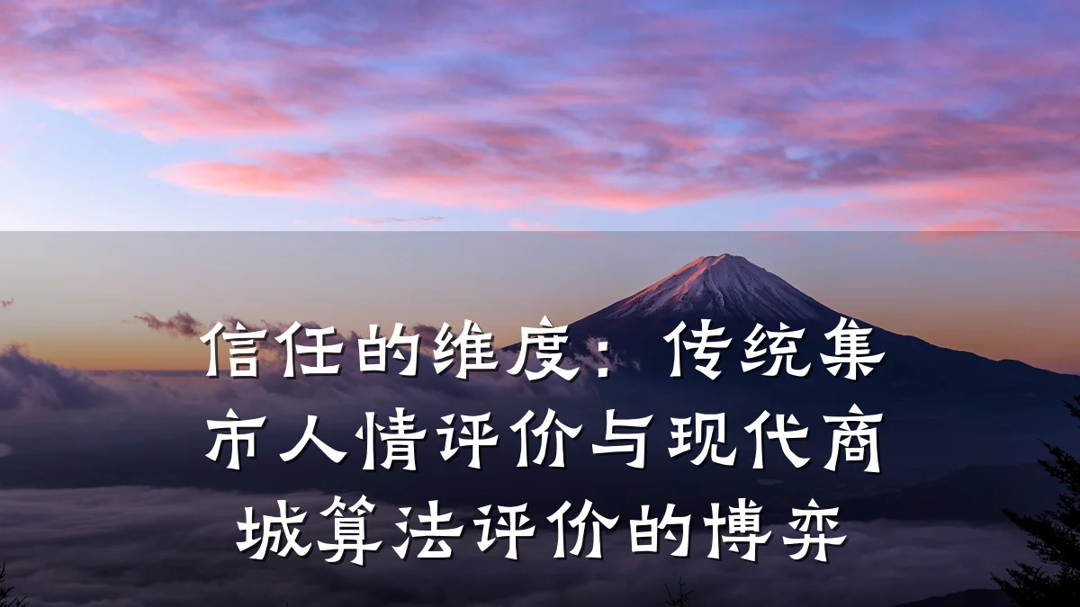 信任的维度:传统集市人情评价与现代商城算法评价的博弈