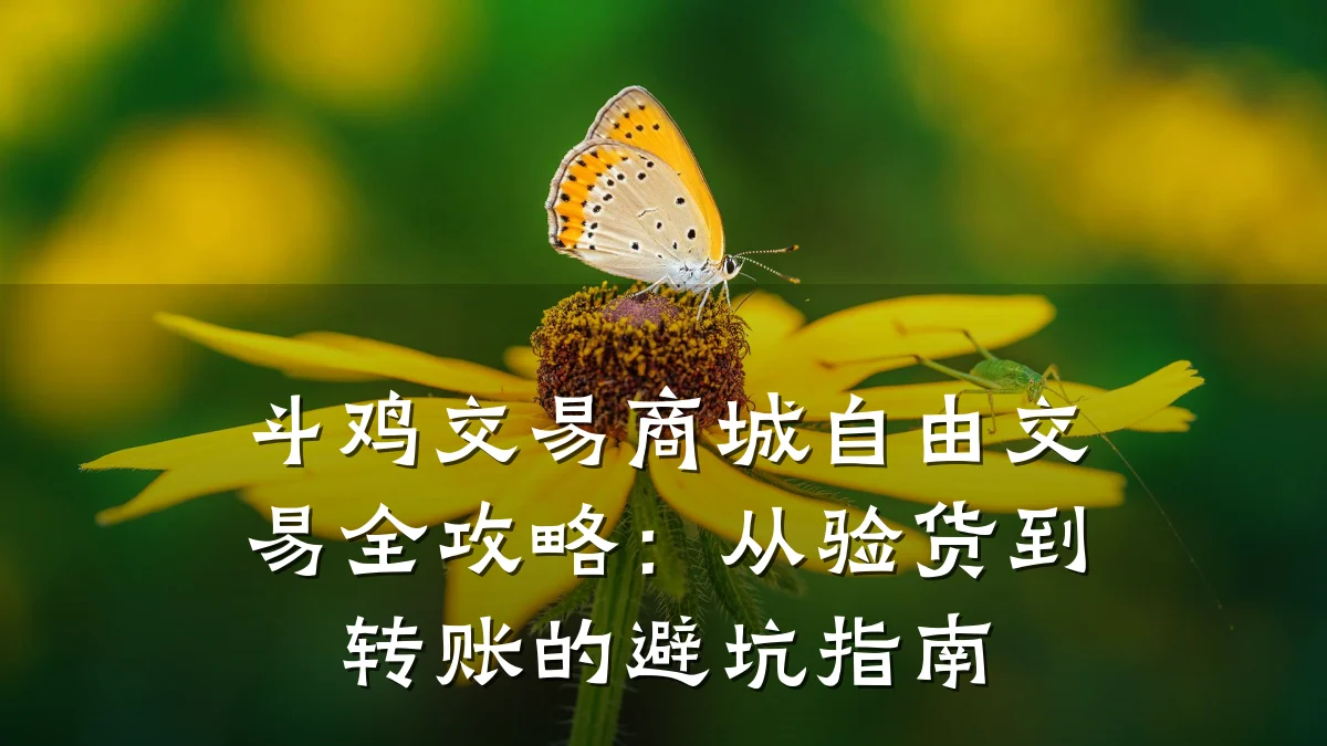 斗鸡交易商城自由交易全攻略：从验货到转账的避坑指南
