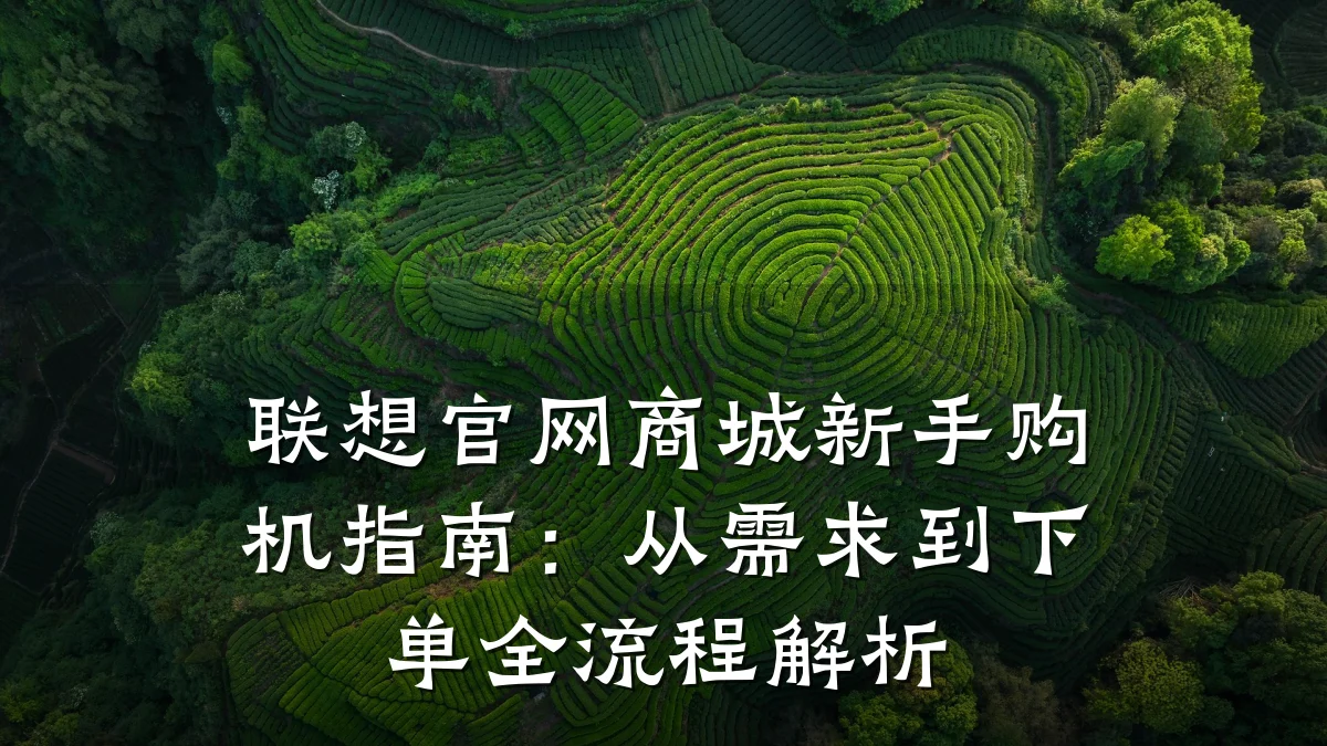 联想官网商城新手购机指南:从需求到下单全流程解析