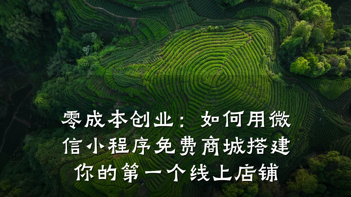 零成本创业：如何用微信小程序免费商城搭建你的第一个线上店铺