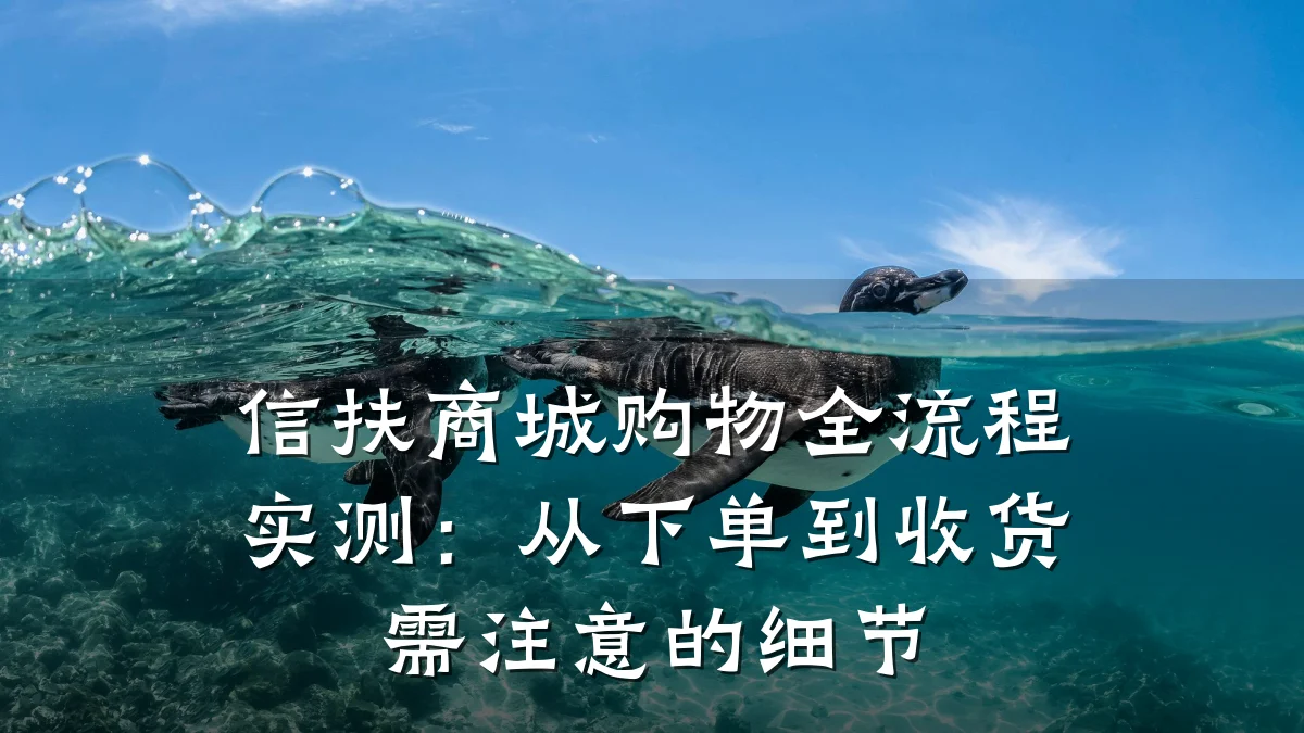 信扶商城购物全流程实测：从下单到收货需注意的细节